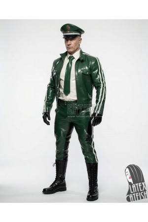 Thick Latex Front Zipper Uniform Jacket