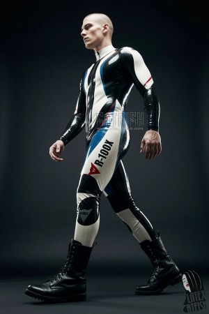 R-100X Branded Latex Biker Catsuit Version 2