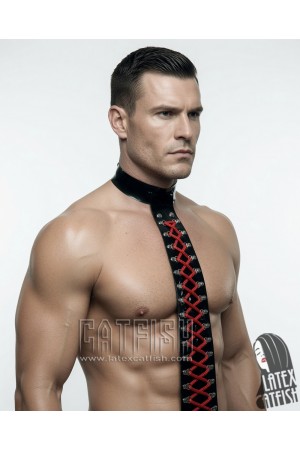 Men's Wide Laced-Front Latex Tie