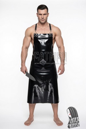 Long Latex Apron with Harness Straps