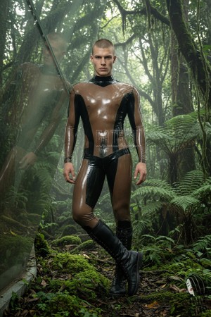 'Dual Tones' Transparent Latex Catsuit