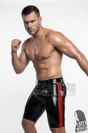 Tight-Fitting Latex Bermuda Shorts