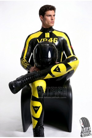 'VR46' Brand Name MotoGP Biker Latex Catsuit