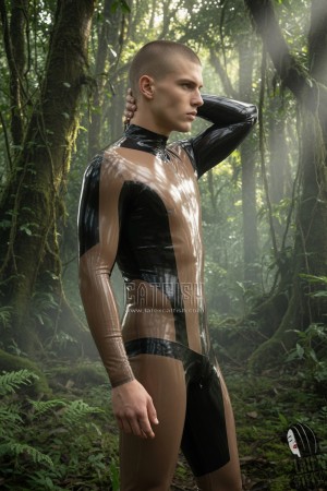 'Dual Tones' Transparent Latex Catsuit