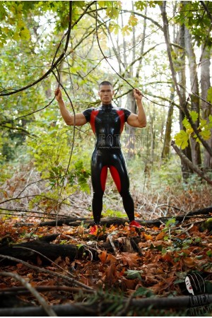 Short-Sleeved 'Jogger' Latex Suit