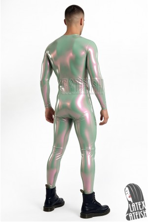 Men's Round Neck Latex Catsuit