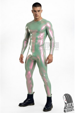 Men's Round Neck Latex Catsuit