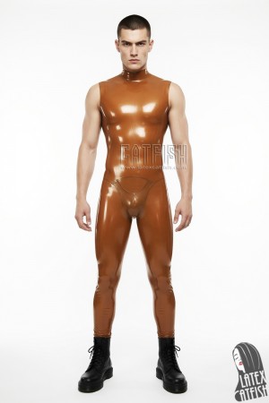 Men's Sleeveless Latex Jumpsuit