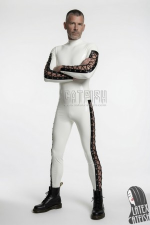 Men's 'Diamond Lacing' Latex Catsuit