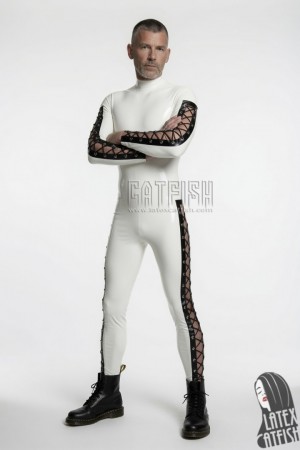 Men's 'Diamond Lacing' Latex Catsuit
