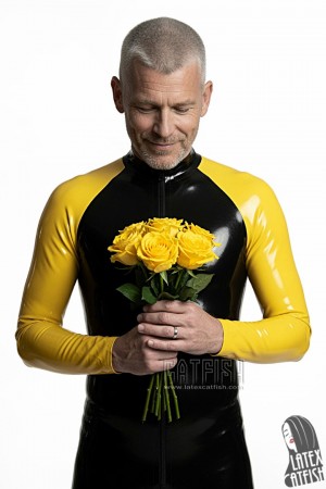 Men's Raglan-Sleeved Latex Catsuit
