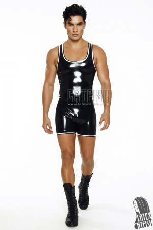 Men's Short-Legged Latex Unitard