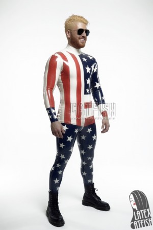 'USA Hooray' Latex Catsuit