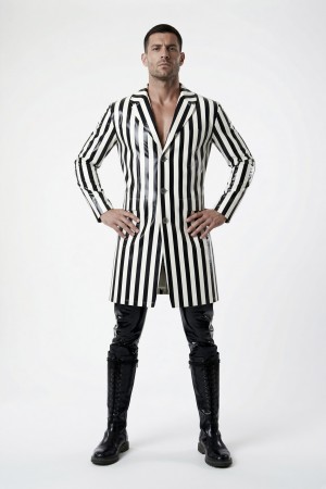Latex Striped Half Coat