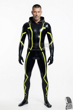 Men's Hooded 'Tron' Latex Catsuit