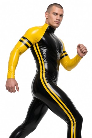 'Collegiate' Twin-Striped Raglan-Sleeved Catsuit