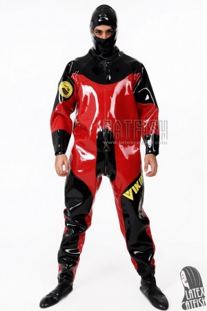 Men's Heavy Duty Brand Name Latex Hooded Drysuit Diving Suit Version 2