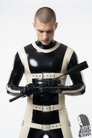 Men's 'Strapped In' Latex Gimp Catsuit