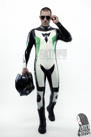 'R-100X' Branding MotoGP Biker Latex Catsuit Model E