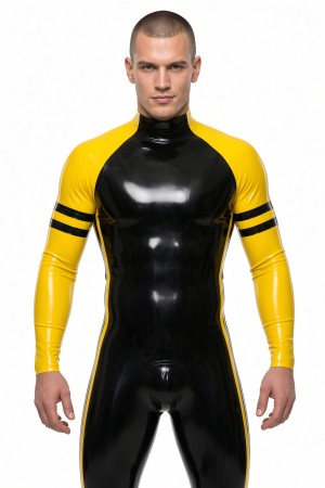 'Collegiate' Twin-Striped Raglan-Sleeved Catsuit