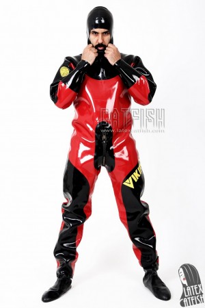 Men's Heavy Duty Brand Name Latex Hooded Drysuit Diving Suit Version 2