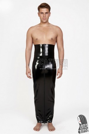 High-Waisted Half Body Latex Zippered Sleeve