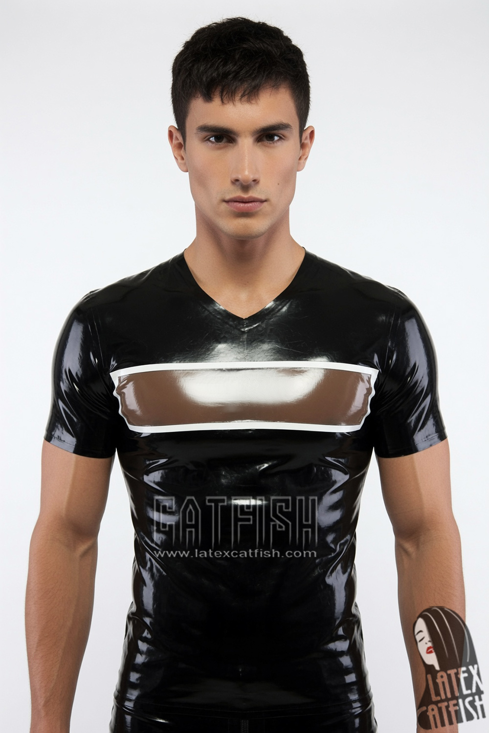 Men's V-Neck Latex T-Shirt Men's V-Neck Latex T-Shirt