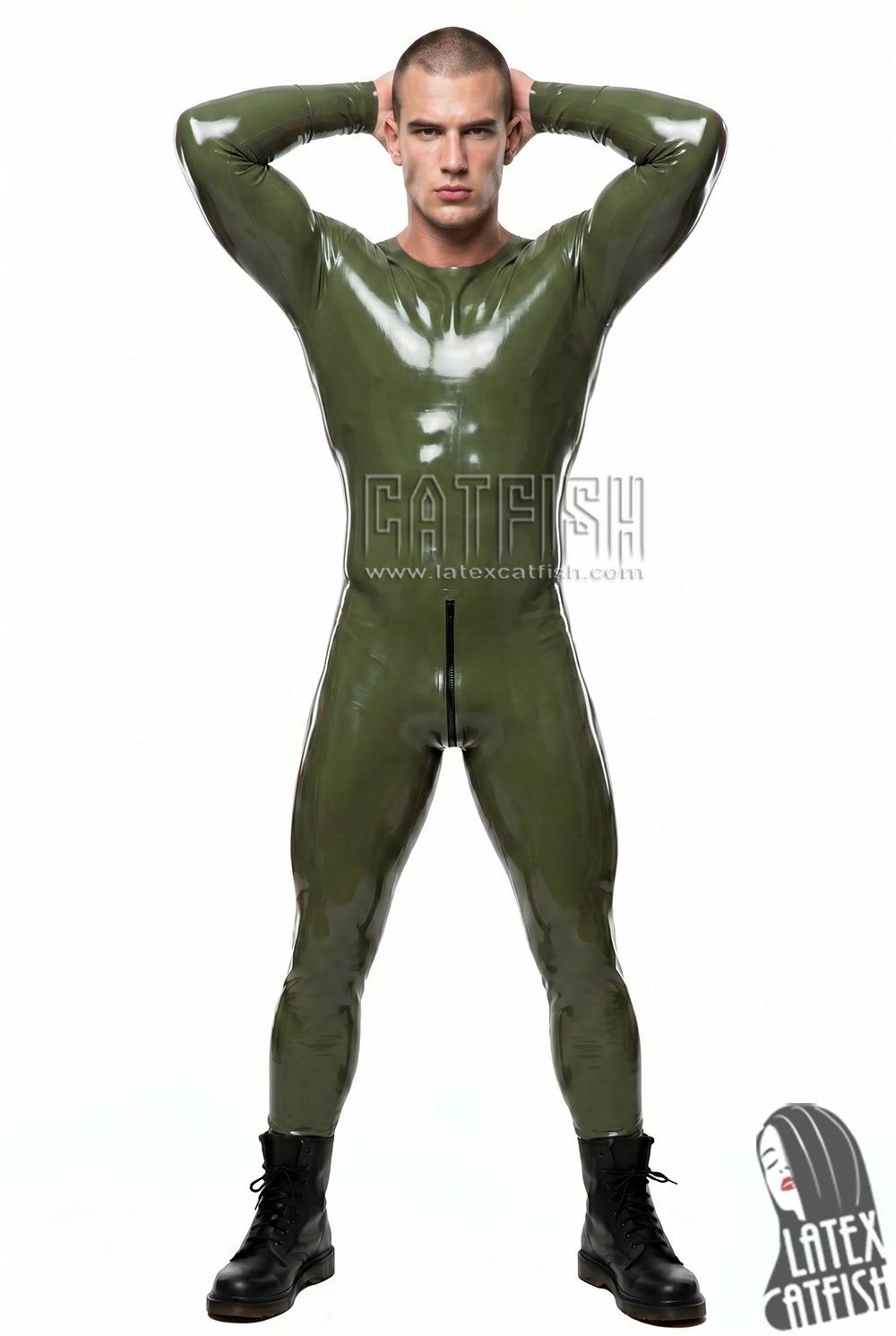 Men's Round Neck Latex Catsuit Men's Round Neck Latex Catsuit