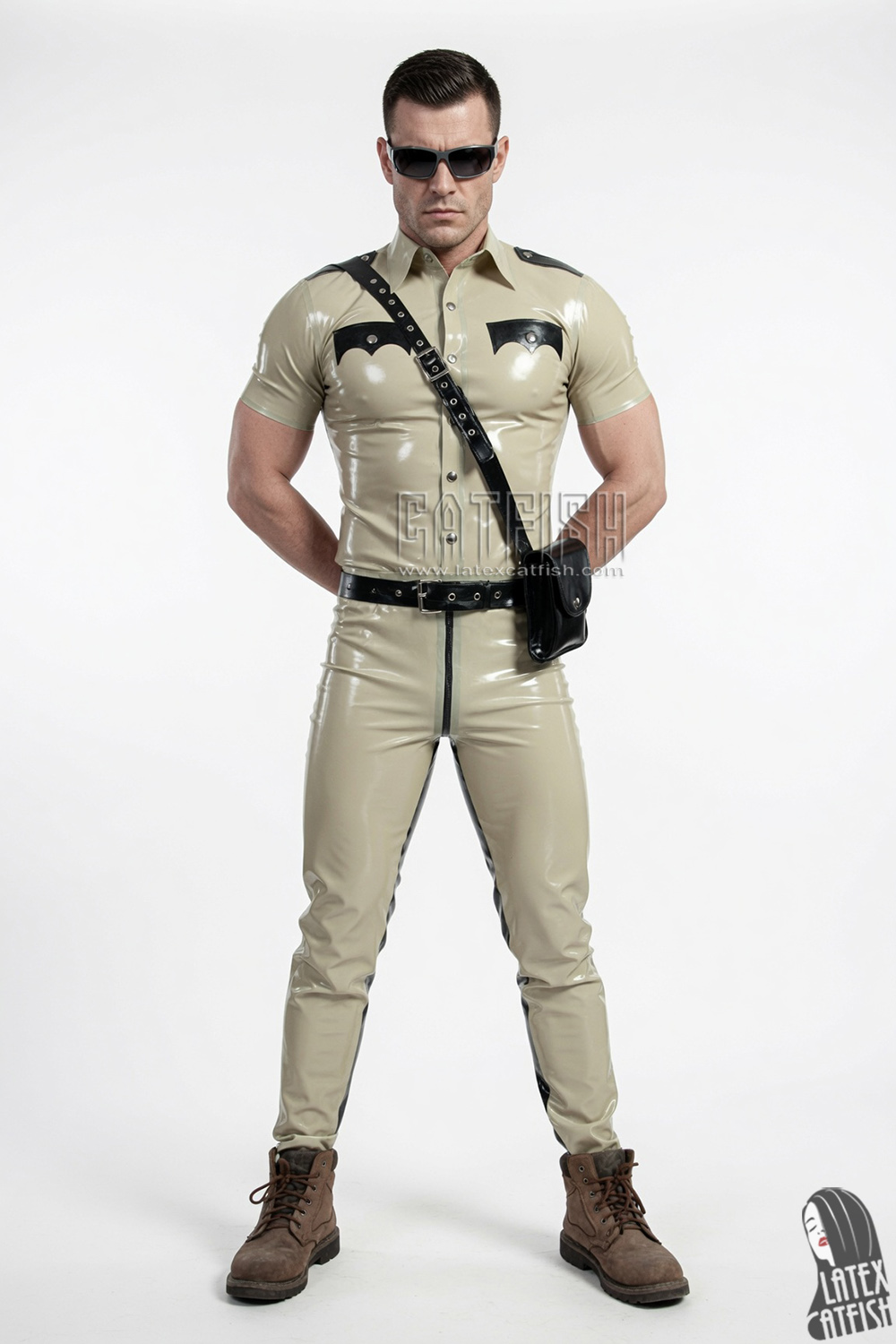 'Police' Style Latex Uniform Shirt 'Police' Style Latex Uniform Shirt