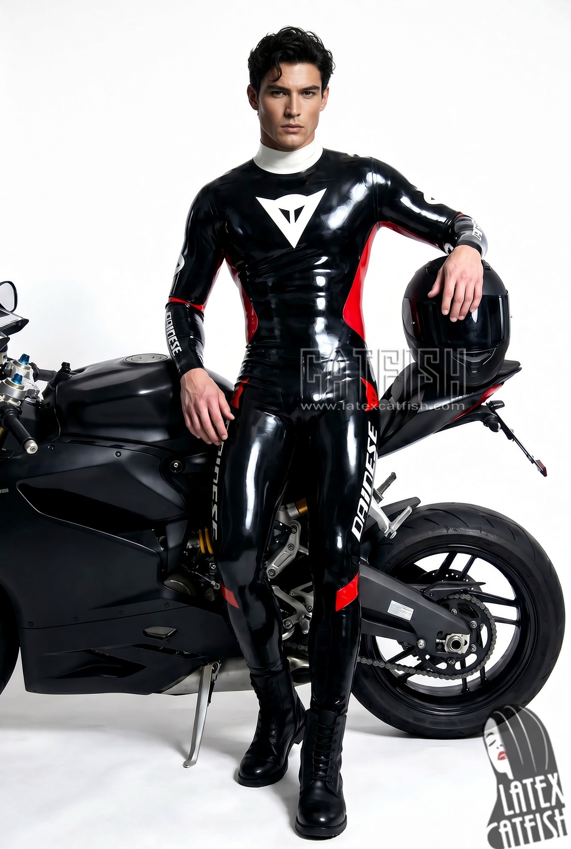 'Smart Biker' Brand Name Latex Shoulder-Zipper Catsuit 'Smart Biker' Brand Name Latex Shoulder-Zipper Catsuit