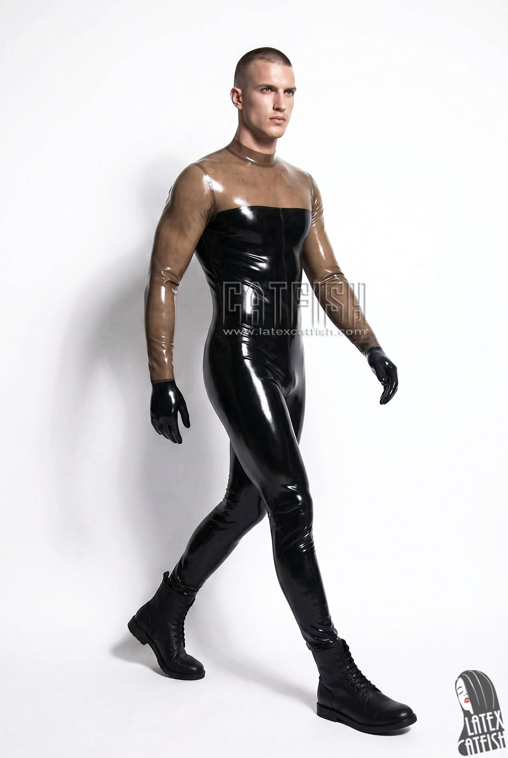 Transparent Torso Latex Catsuit Transparent Torso Latex Catsuit