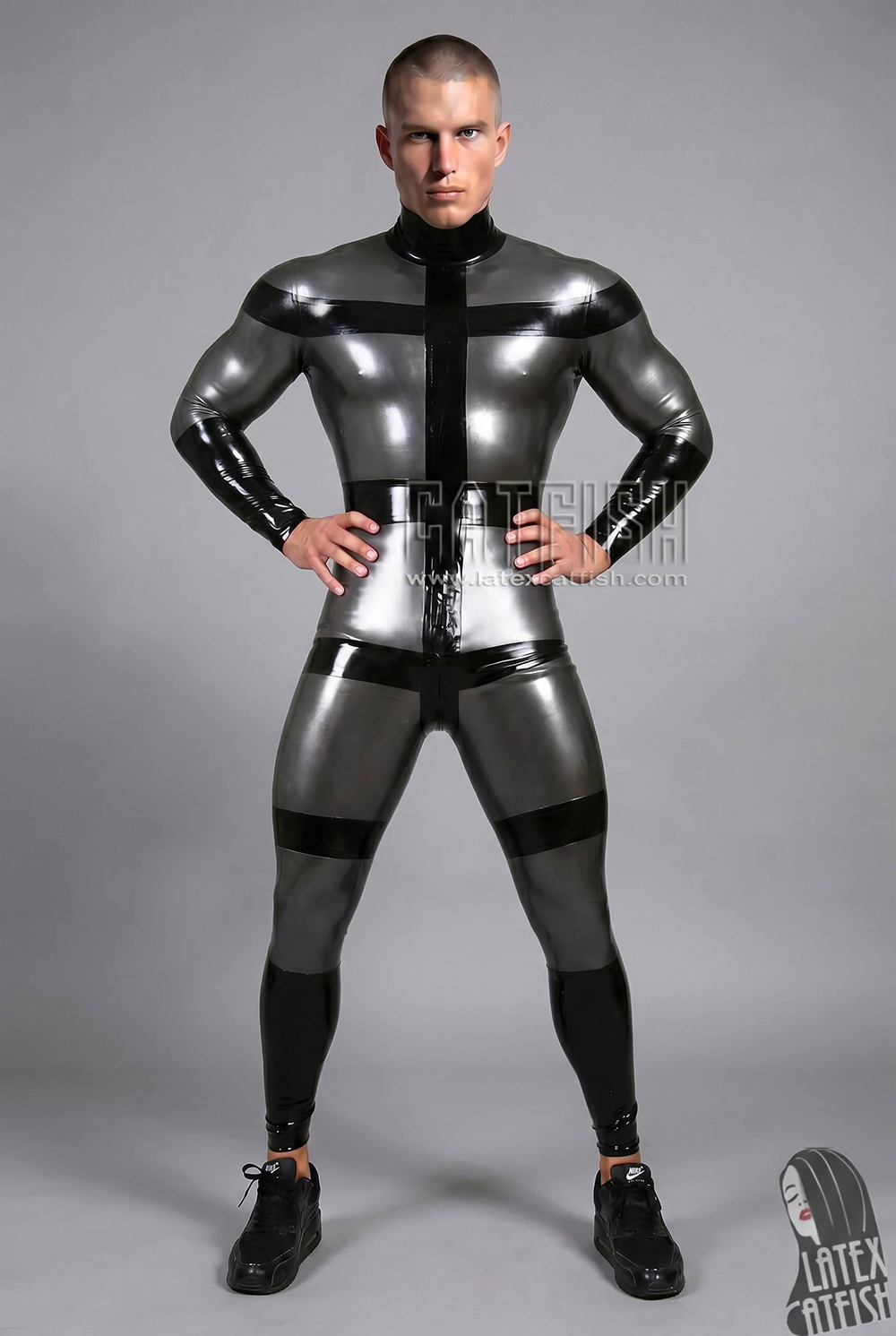 'Verti-Cross' Latex Catsuit 'Verti-Cross' Latex Catsuit