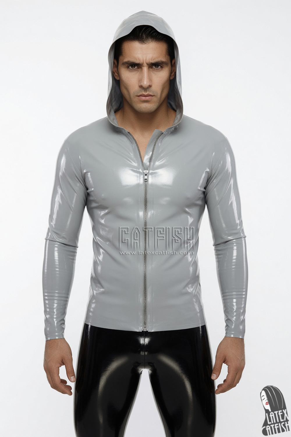Front-zipped Latex Hoodie Front-zipped Latex Hoodie