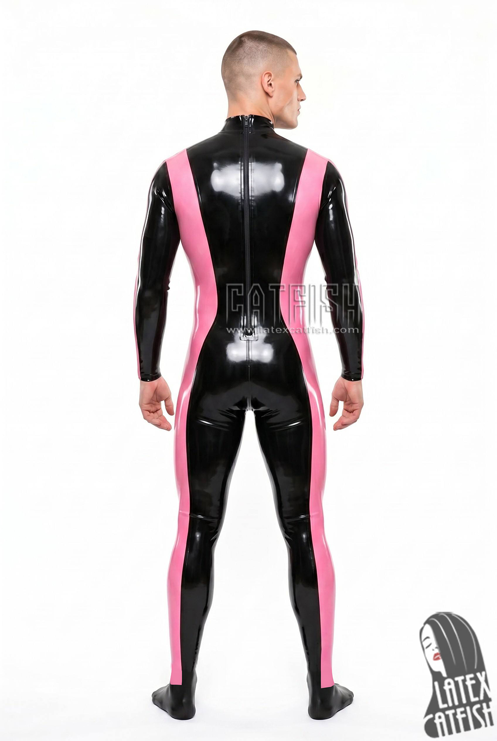Two-Tone Full Body Latex Gimp Catsuit Two-Tone Full Body Latex Gimp Catsuit