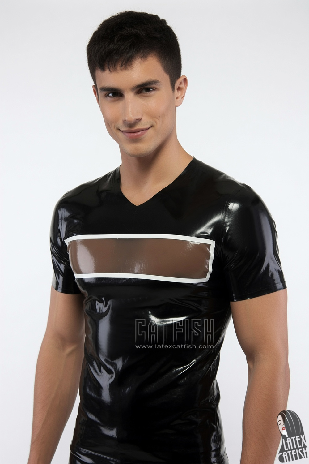 Men's V-Neck Latex T-Shirt Men's V-Neck Latex T-Shirt