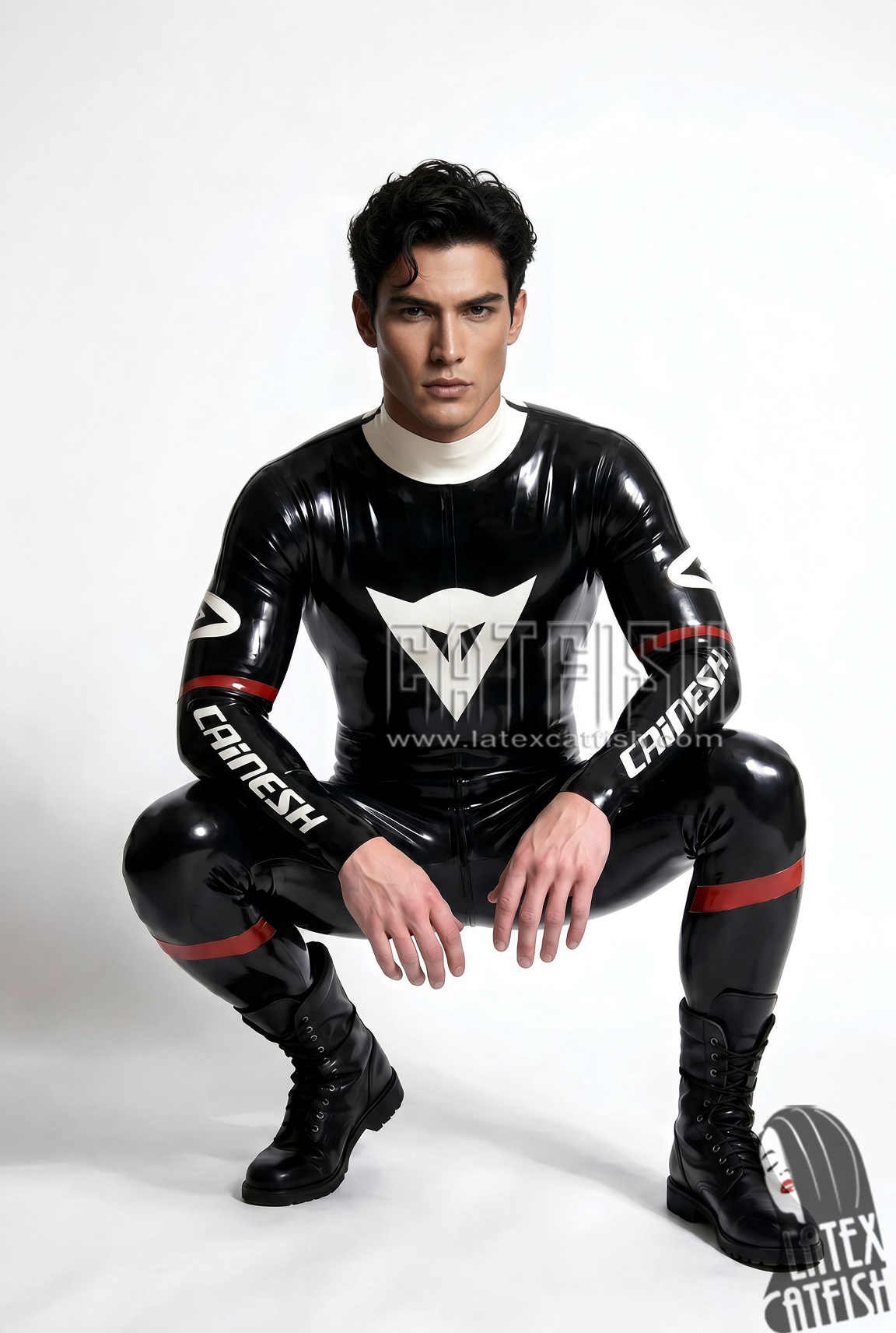 'Smart Biker' Brand Name Latex Shoulder-Zipper Catsuit 'Smart Biker' Brand Name Latex Shoulder-Zipper Catsuit