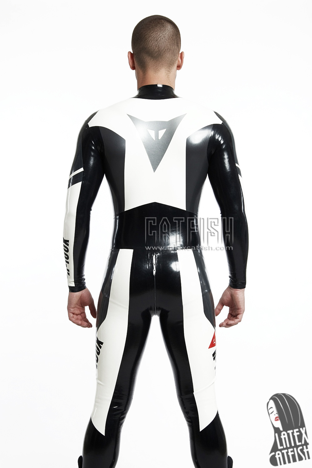 R-100X Branded Latex Biker Catsuit R-100X Branded Latex Biker Catsuit