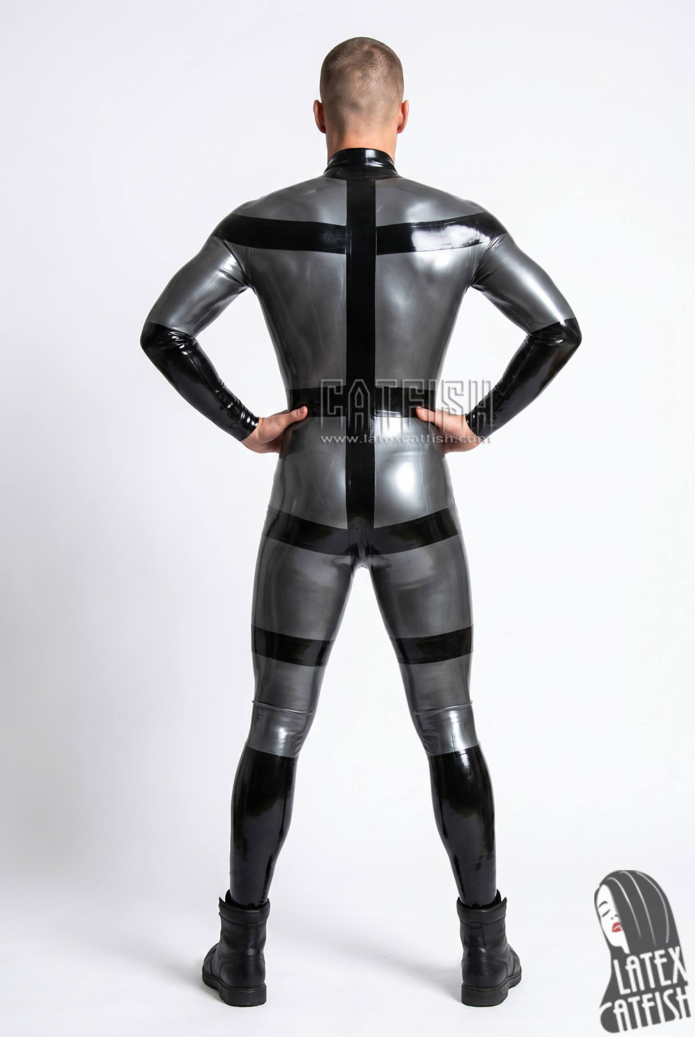 'Verti-Cross' Latex Catsuit 'Verti-Cross' Latex Catsuit