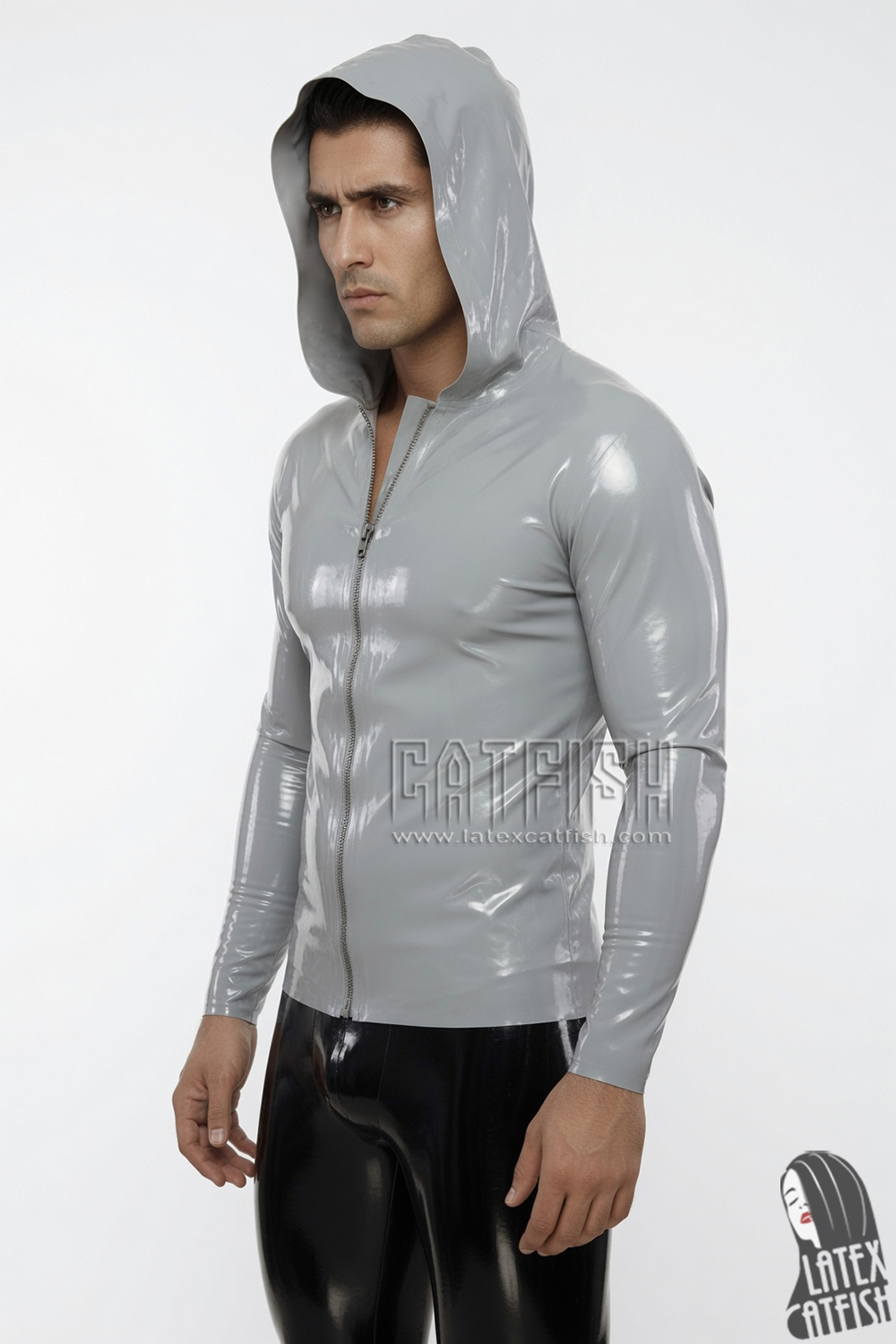 Front-zipped Latex Hoodie Front-zipped Latex Hoodie