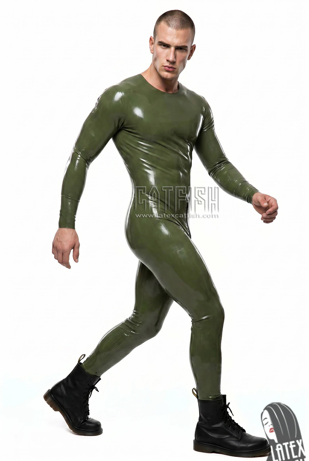 Men's Round Neck Latex Catsuit Men's Round Neck Latex Catsuit