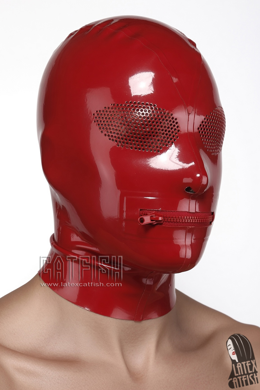 Alien Insecto Latex Hood With Mouth Zipper Alien Insecto Latex Hood With Mouth Zipper