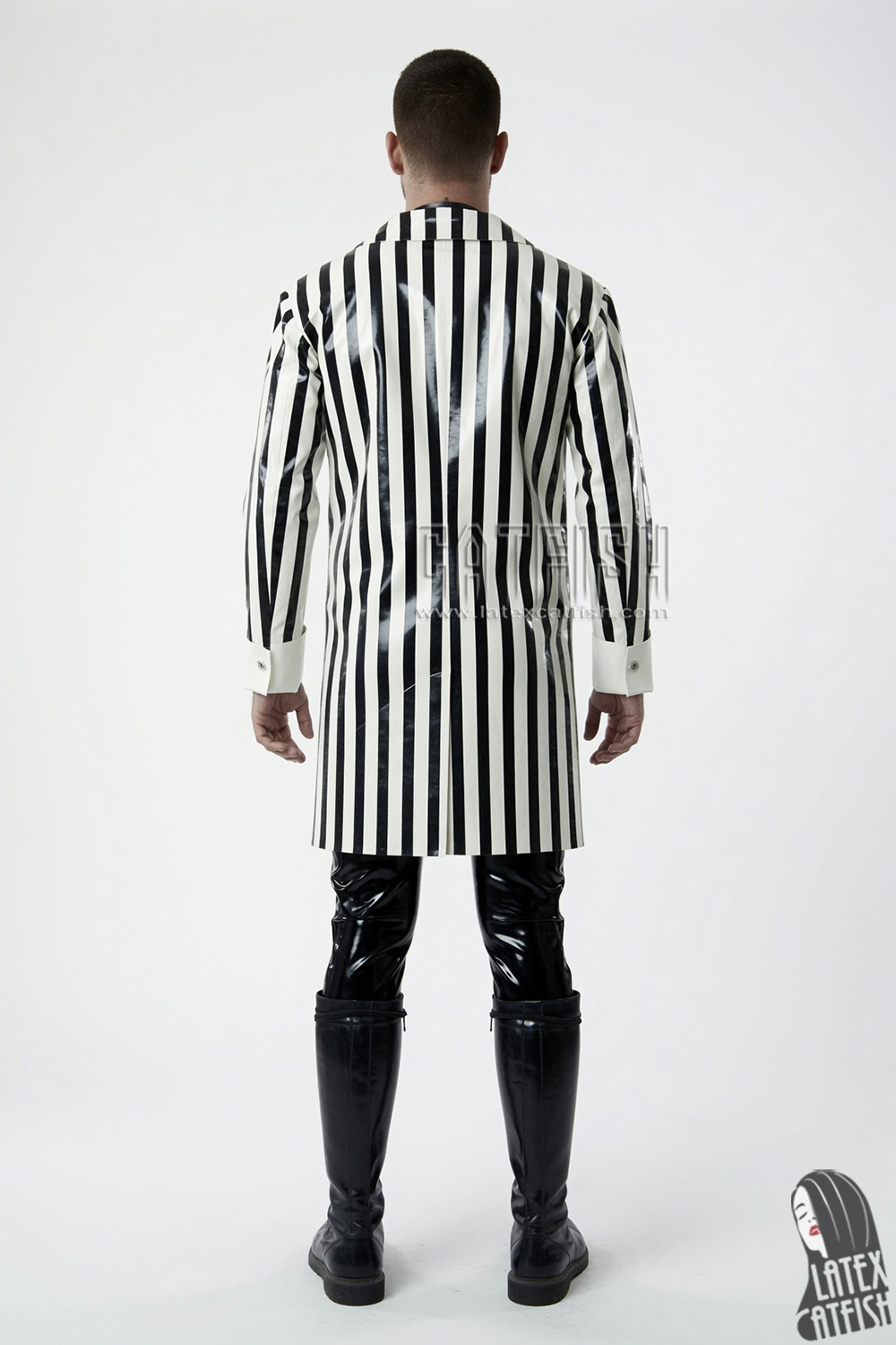 Latex Striped Half Coat Latex Striped Half Coat