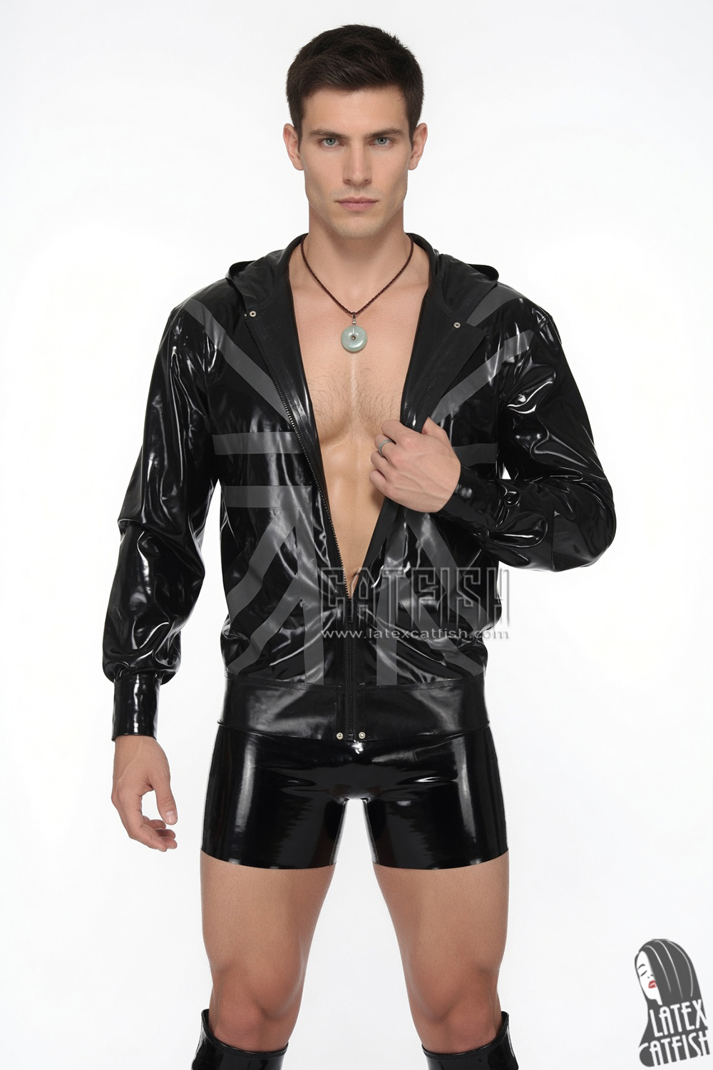 Men's 'Britannia' Latex Hoodie Jacket Men's 'Britannia' Latex Hoodie Jacket