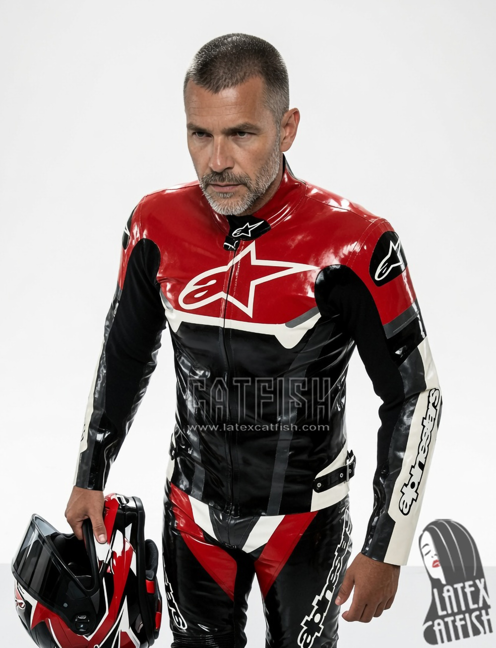 Men's Brand Name Latex Biker Jacket Men's Brand Name Latex Biker Jacket
