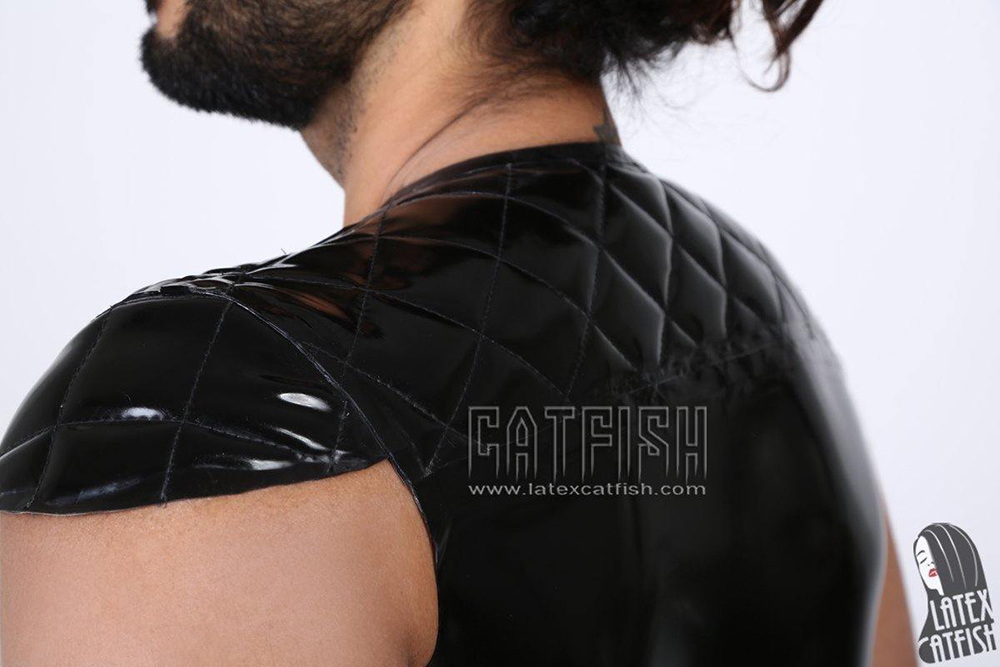 Quilted Pattern Capped Sleeve Latex Top Quilted Pattern Capped Sleeve Latex Top
