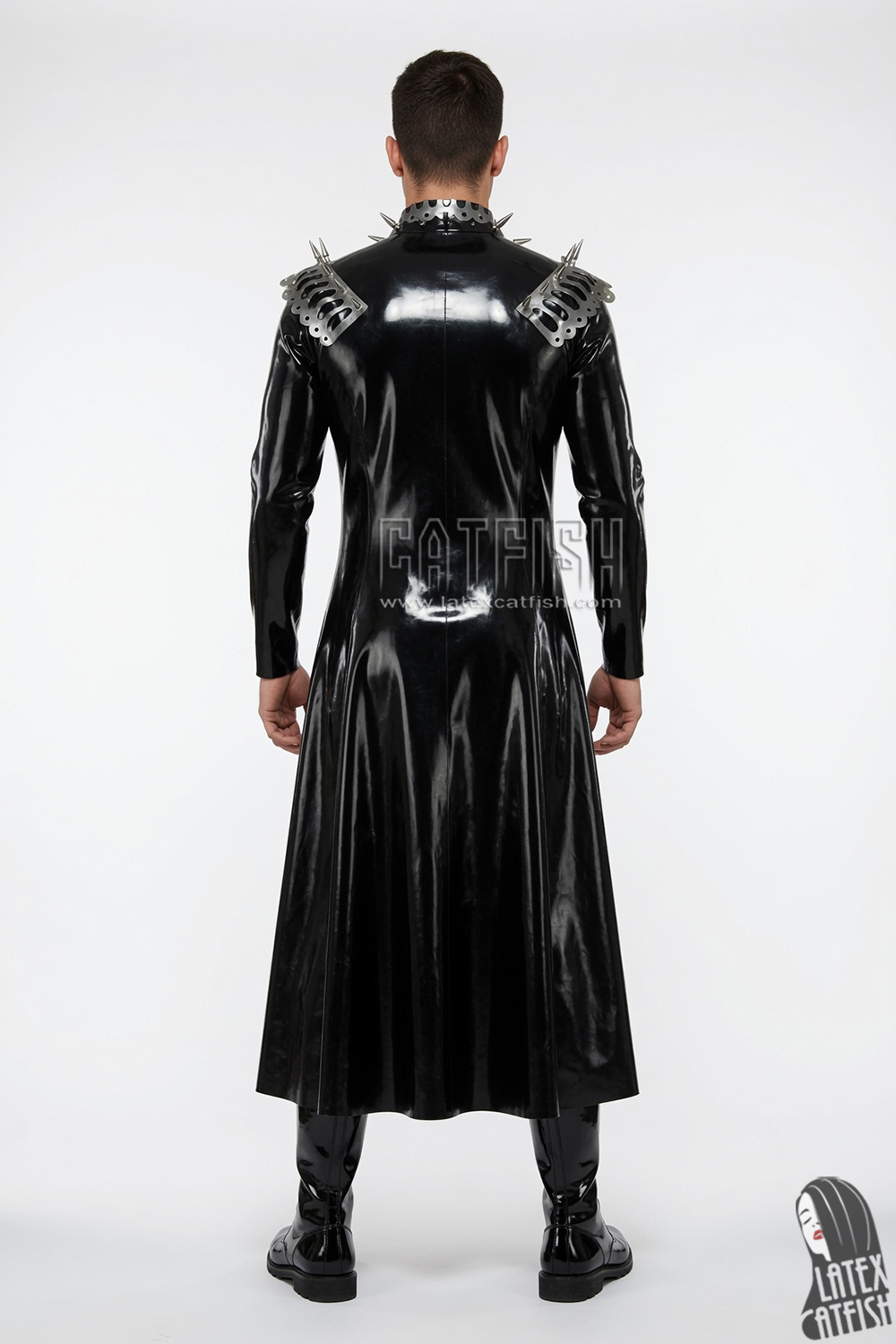 Men's 'Thrones' Latex Full-length Trench Coat Men's 'Thrones' Latex Full-length Trench Coat