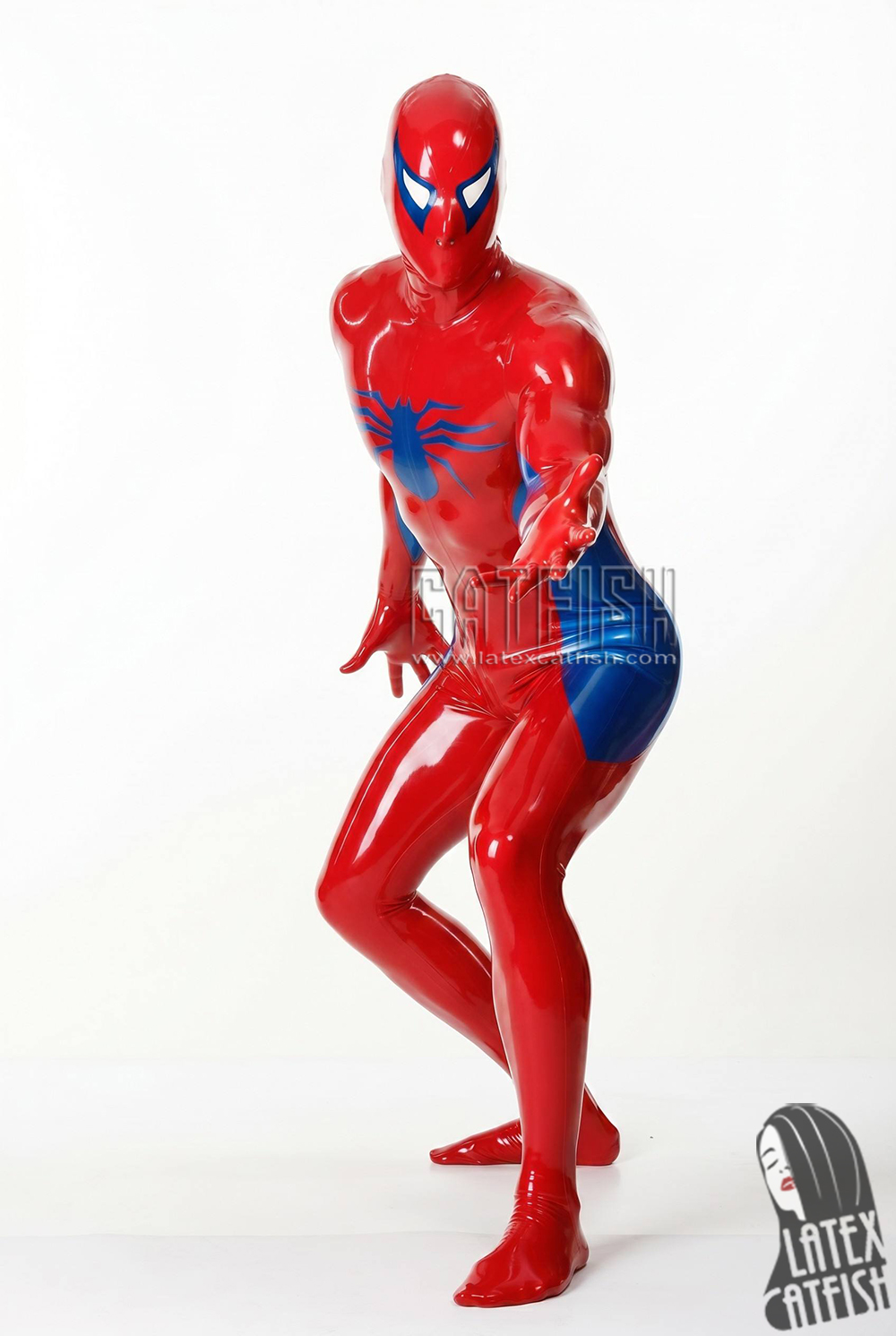 Men's 'Spider-Man Streaker' Total Coverage Latex Catsuit Men's 'Spider-Man Streaker' Total Coverage Latex Catsuit