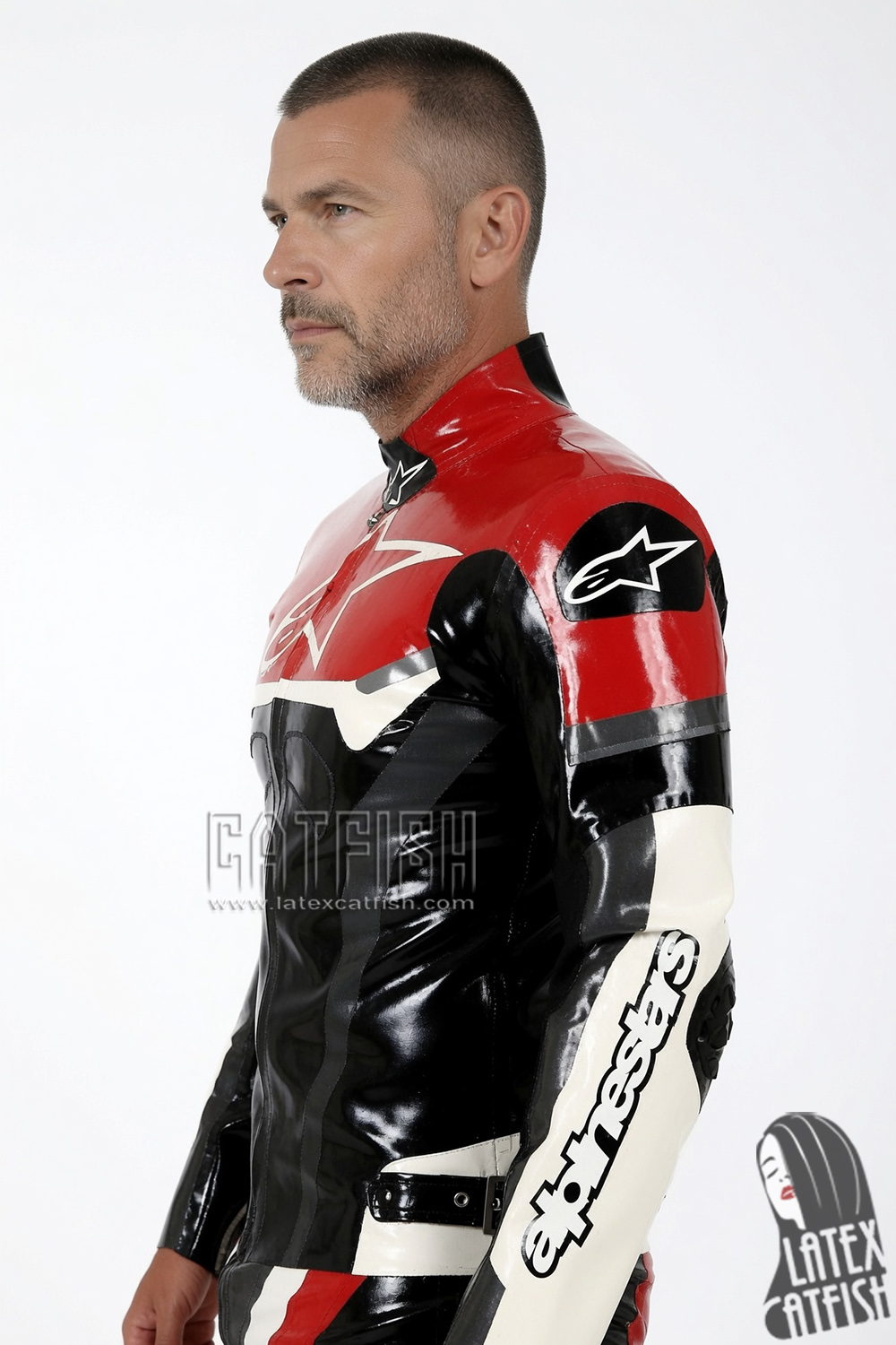 Men's Brand Name Latex Biker Jacket Men's Brand Name Latex Biker Jacket