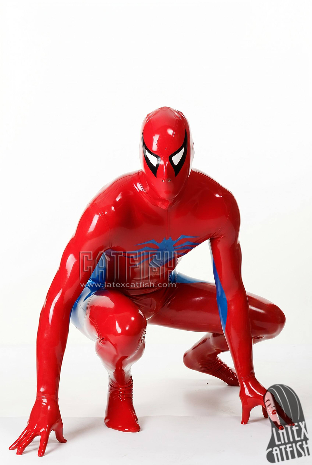 Men's 'Spider-Man Streaker' Total Coverage Latex Catsuit Men's 'Spider-Man Streaker' Total Coverage Latex Catsuit