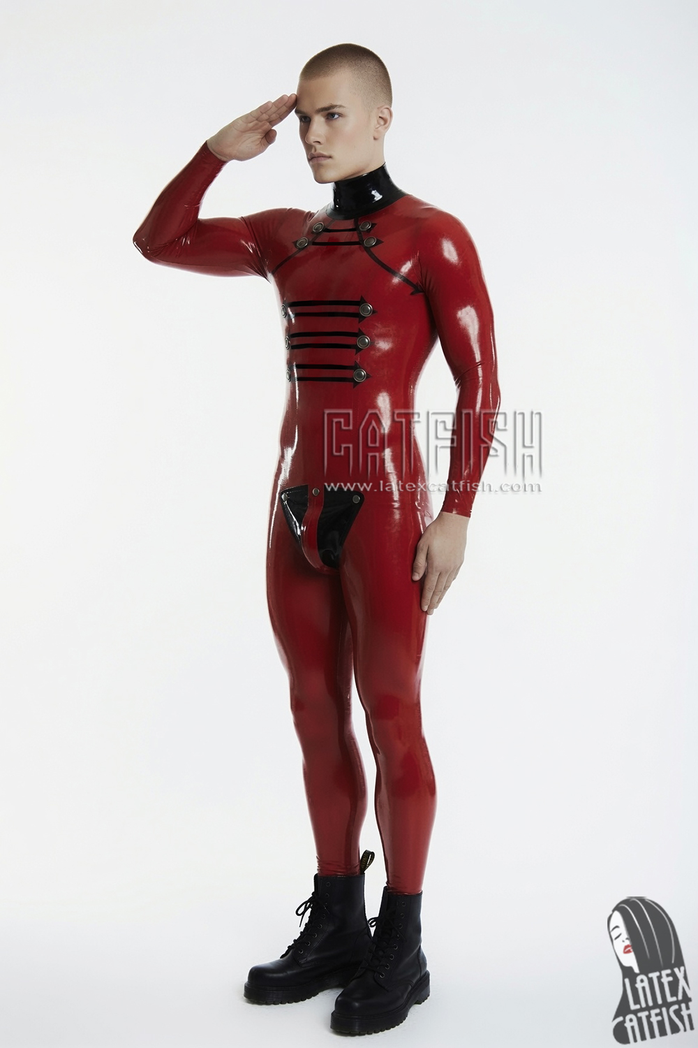 'Show Me The Way' Latex Uniform Style Catsuit 'Show Me The Way' Latex Uniform Style Catsuit